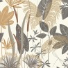 Grandeco|Wild leaf floral beige and gray wallpaper|Wallpaper