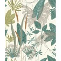 Grandeco|Wild leaf floral green wallpaper|Wallpaper