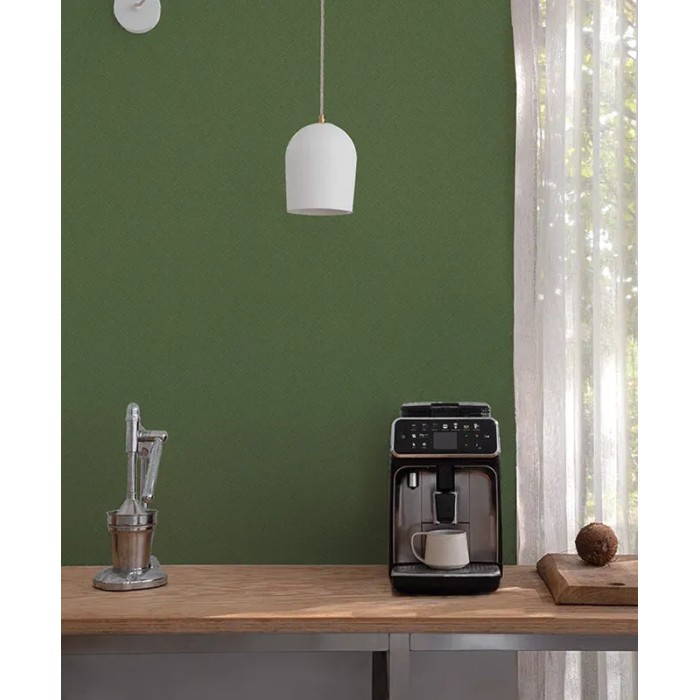 Papel pintado atemporal liso verde - Grandeco Arcadia A70802