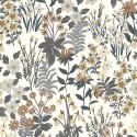 Grandeco|Papier peint fleurs des prés gris et marron|Papier Peint