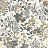 Grandeco|Wiesenblumen grau-braun Tapete|Tapeten