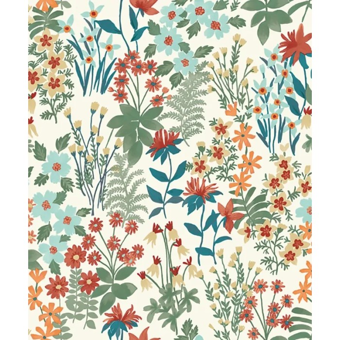 Grandeco|Mehrfarbige Wiesenblumen Tapete|Tapeten