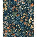 Grandeco|Papier peint floral fleurs des prés bleu|Papier Peint
