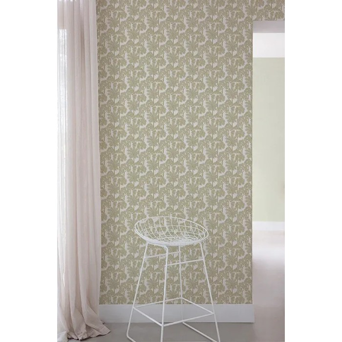 Grandeco|Papier peint intemporel forêt de palmiers blanc|Papier Peint