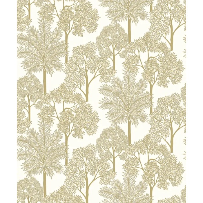 Grandeco|Papel pintado atemporal bosque palmeras blanco|Papel Pintado