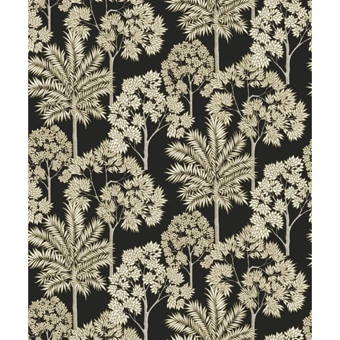 Grandeco|Zeitloser Palmenwald schwarz Tapete|Tapeten