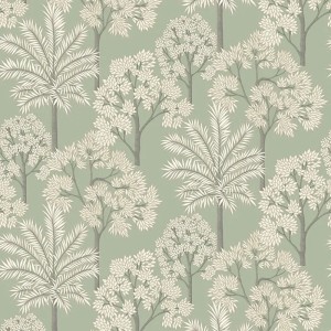 Grandeco|Timeless palm forest white wallpaper|Wallpaper