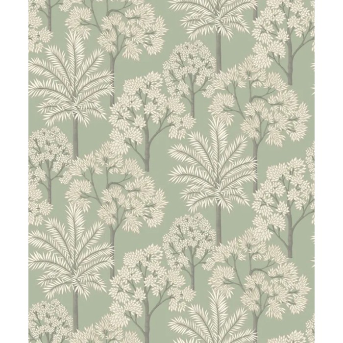 Grandeco|Papel pintado atemporal bosque palmeras verde|Papel Pintado