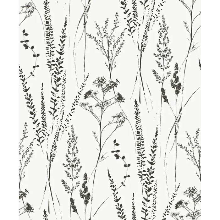 Grandeco|Scandinavian wildflowers white wallpaper|Scandinavian