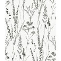 Papel pintado estilo escandinavo flores silvestres blanco - Grandeco Attitude A64201