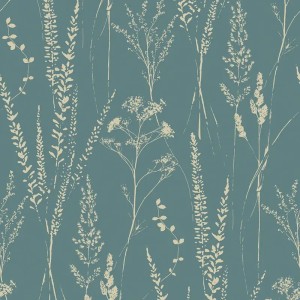 Casamance|Gartenpflanzen Tapete mit Heidekraut grün-braun|Tapeten