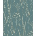 Grandeco|Papier peint style scandinave fleurs sauvages vert|Scandinave