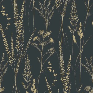 Grandeco|Papier peint palmiers tropicaux beige et or|Papier Peint