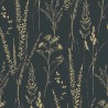 Grandeco|Papier peint style scandinave fleurs sauvages noir|Papier Peint