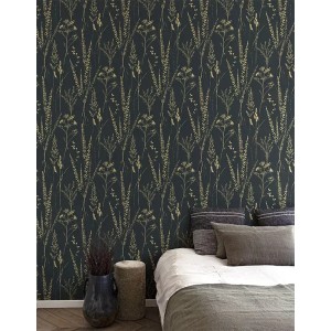 Grandeco|Papier peint palmiers tropicaux beige et or|Papier Peint 2