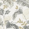 Grandeco|Papier peint urban jungle plantes exotiques blanc et gris|Tropical