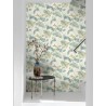 Grandeco|Papier peint urban jungle plantes exotiques blanc et vert|Tropical