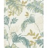 Grandeco|Papier peint urban jungle plantes exotiques blanc et vert|Tropical
