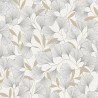 Grandeco|Japanese floral ginkgo leaves white wallpaper|Oriental