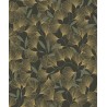 Grandeco|Japanese floral ginkgo leaves black wallpaper|Oriental