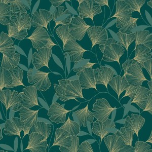 Cristiana Masi|Papier Peint fleurs japonaises vert|Fleurs Japonaises