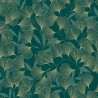 Grandeco|Papier peint floral japonais feuilles de ginkgo vert|Oriental