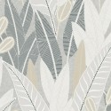 Grandeco|Ethnic floral African plants gray wallpaper|Ethnic