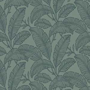Grandeco|Timeless minimalist leaf print white wallpaper|Minimalist
