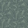 Grandeco|Papier peint imprimé feuilles minimaliste vert|Minimaliste