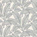 Grandeco|Papier peint intemporel imprimé feuilles minimaliste blanc|Minimaliste