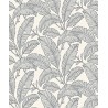 Grandeco|Timeless minimalist leaf print white wallpaper|Minimalist