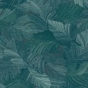 Grandeco|Papier peint floral abstrait feuilles couleur pétrole|Papier Peint