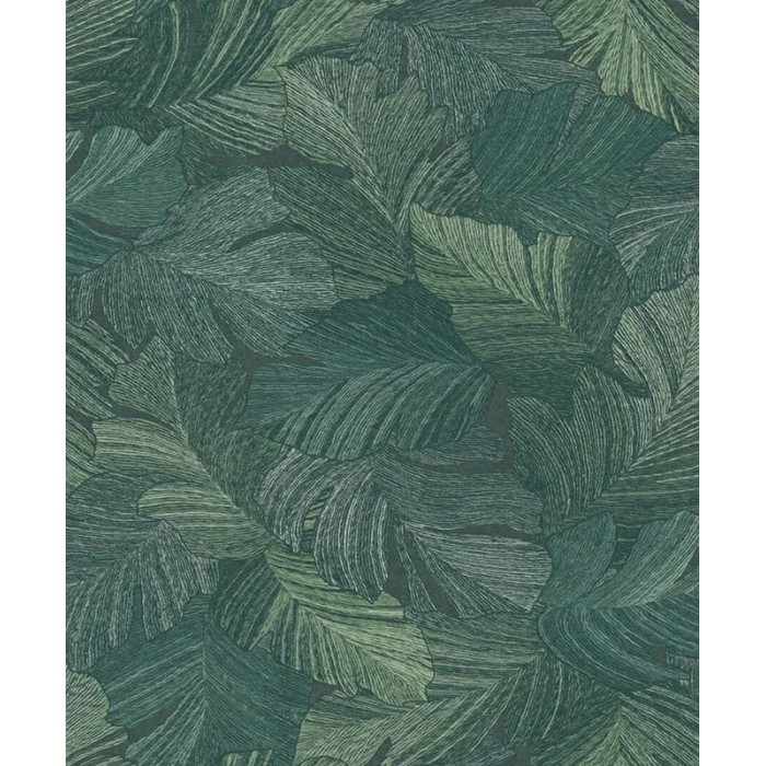Grandeco|Papel pintado floral estampado hojas abstracto verde|Abstracto