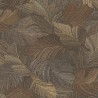 Grandeco|Floral abstract leaf print brown wallpaper|Abstract