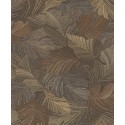Grandeco|Floral abstract leaf print brown wallpaper|Abstract