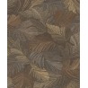 Grandeco|Papier peint floral imprimé feuilles abstraites marron|Abstrait
