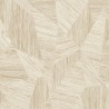 Grandeco|Papel pintado abstracto mosaico madera 3D beige|Imitacion Madera