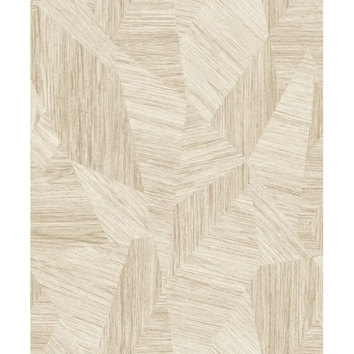Grandeco|Papier peint abstrait mosaïque bois 3D beige|Imitation Bois