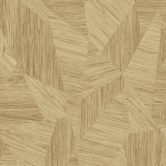 Grandeco|Papel pintado abstracto mosaico madera 3D marrón|Imitacion Madera
