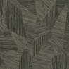 Grandeco|Papier peint abstrait mosaïque bois 3D noir|Imitation Bois