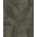 Grandeco|Abstract mosaic wood 3D black wallpaper|Wood Imitation