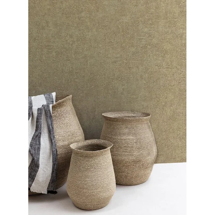 Grandeco|Papel pintado atemporal efecto yeso marrón|Papel Pintado