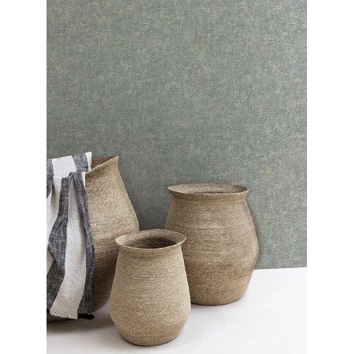 Grandeco|Papier peint intemporel effet plâtre bleu|Imitation Stuc