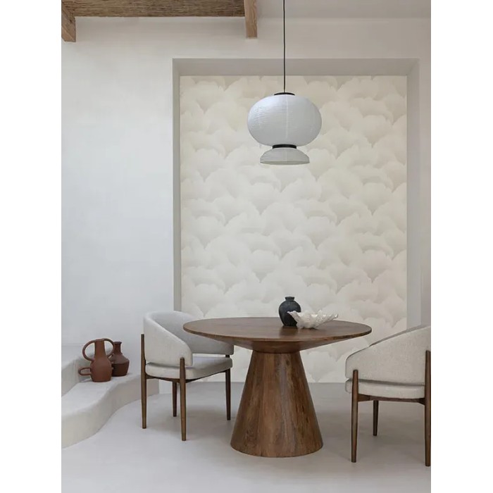 Grandeco|Papel pintado atemporal corales marinos blanco crema|Papel Pintado