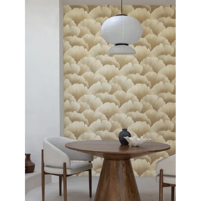 Grandeco|Timeless marine coral toasted beige wallpaper|Tropical