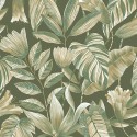 Grandeco|Papier peint floral feuilles tropicales vert|Papier Peint