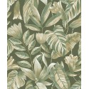 Grandeco|Tropical large-leaf floral green wallpaper|Wallpaper