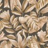Grandeco|Tropische große Blätter Schwarz und Braun Tapete|Tapeten
