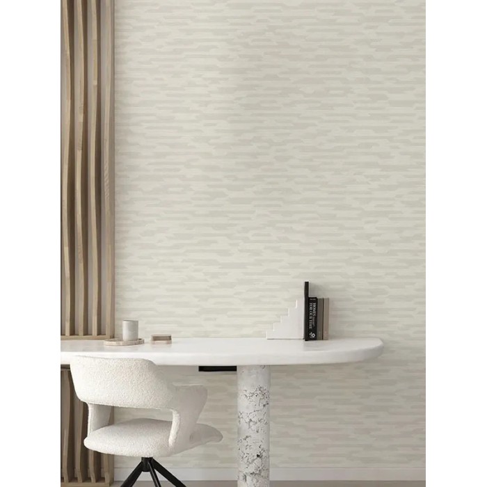 Grandeco|Papier peint moderne motif abstrait blanc crème|Minimaliste