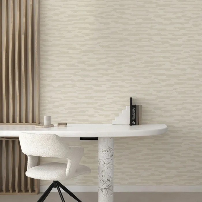 Grandeco|Papier peint moderne motif abstrait beige|Contemporain